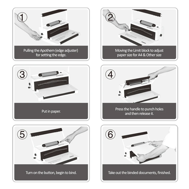 SONTO S20A A4 4:1 3:1 Chinese Factory Plastic Book Punching Spiral Coil Binder Binding Machine