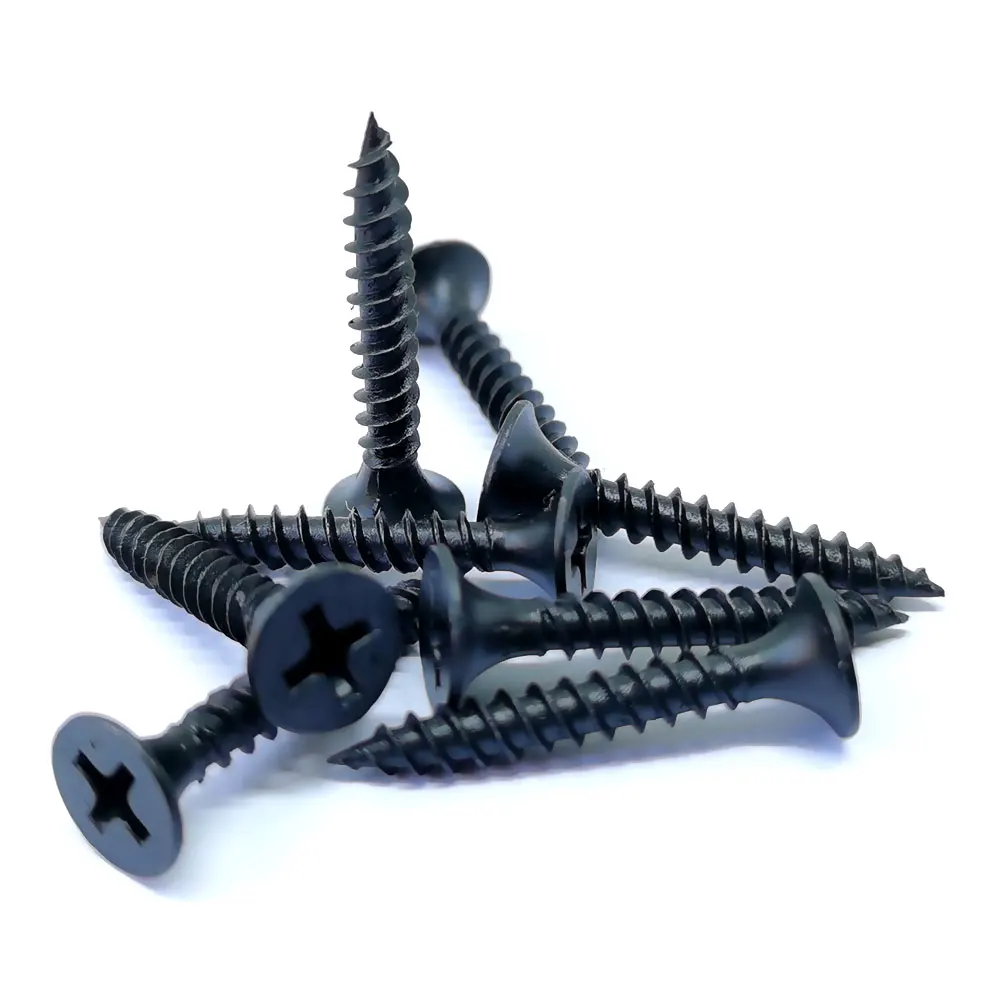 China Taiwan Manufacturer Hot Selling Drywall Screw 3 5x25 Pointed High Quality Black Phosphated Coarse Thread Drywall Screw