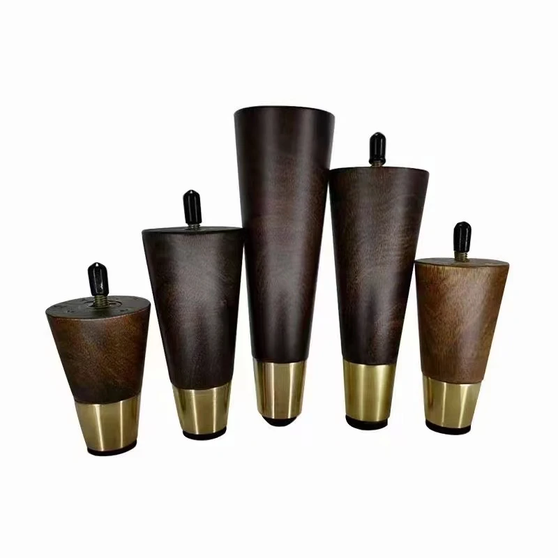 black shiny wood sofa  bed leg base part