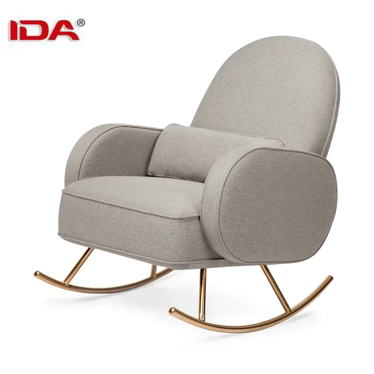 Living room Light luxury rocker lounge chair sofa Modern home leisure adult can lie alloy chair legs