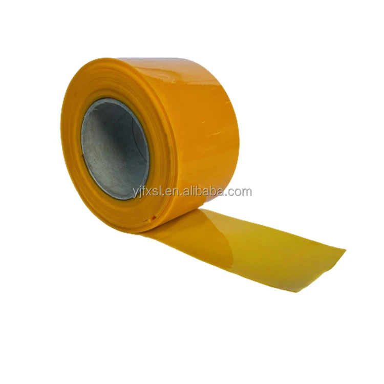 Fuxing Factory Hotsale 3mm Pvc Strip Curtain Ribbed Transparent Yellow Pvc Strip Curtain cooler strip curtains