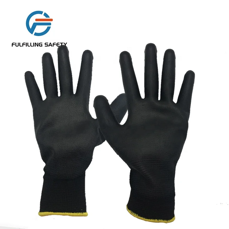 13 gauge polyester lining palm polyurethane coated glove