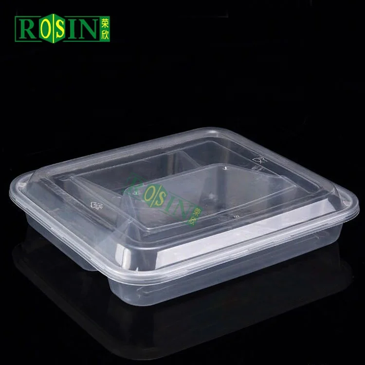4 Compartments Clear Disposable Bento Lunch Box Plastic Restaurant Hot Food Meal Prep Container For Food Packaging Wholesale