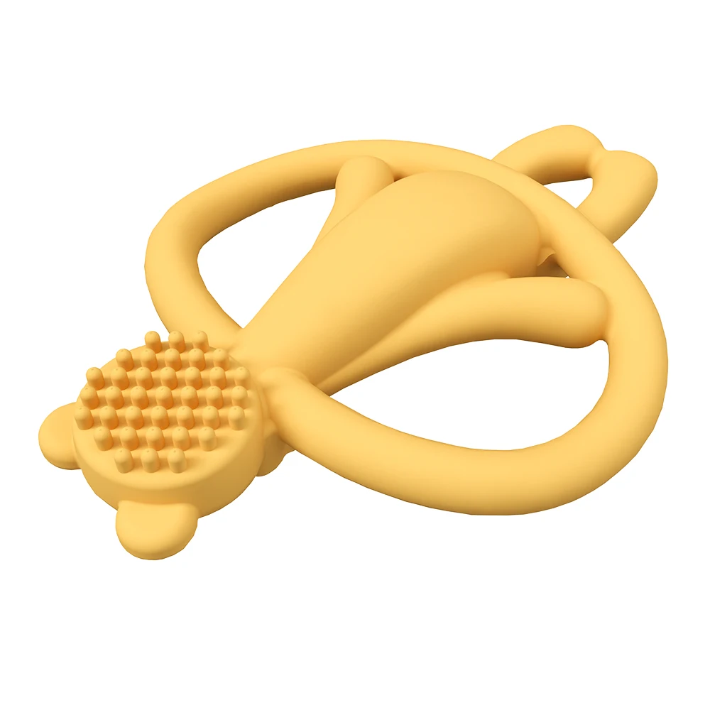 New Silicone Cute Animal Teether Baby Toy Teething Ring Food Grade Cartoon Bear Shaped Baby Teethers