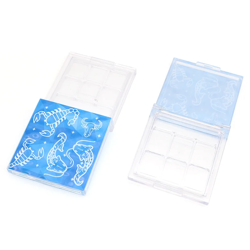 eyeshadow packaging container 6 color eye shadow glitter base with brush plate 3D print eye shadow