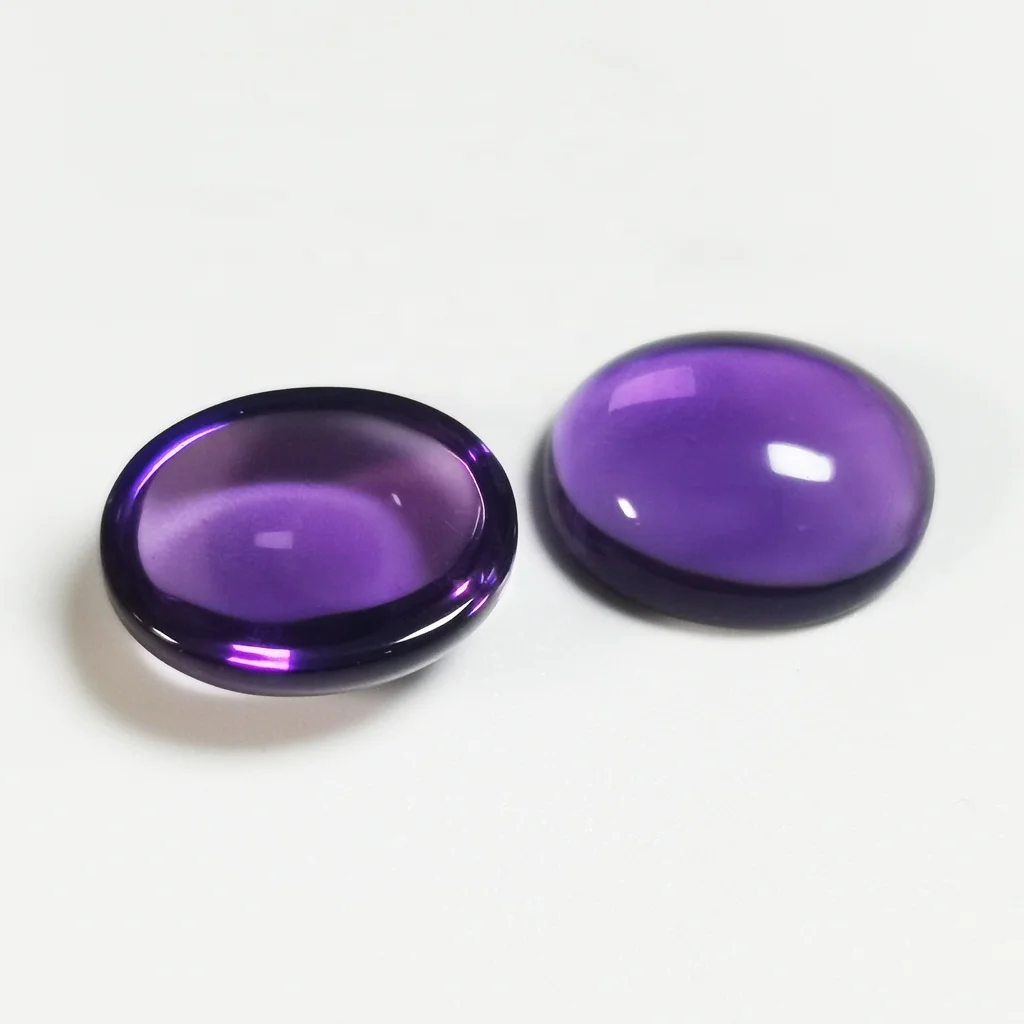 Ювелирные изделия Baifu овальной формы с плоской задней поверхностью аметистовая кабина 10*12 мм синтетический драгоценный камень для изготовления ювелирных изделий