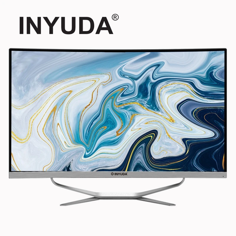 INYUDA низкая цена 27 дюймов 4th Gen I3 4G 128G изогнутый экран бизнес AIO настольный компьютер