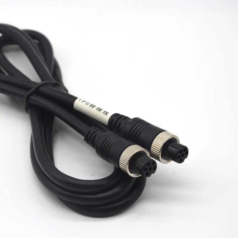 M12 4P Circular Connector Aviation Camera Video Extension Cable Double Ended Wire Harness