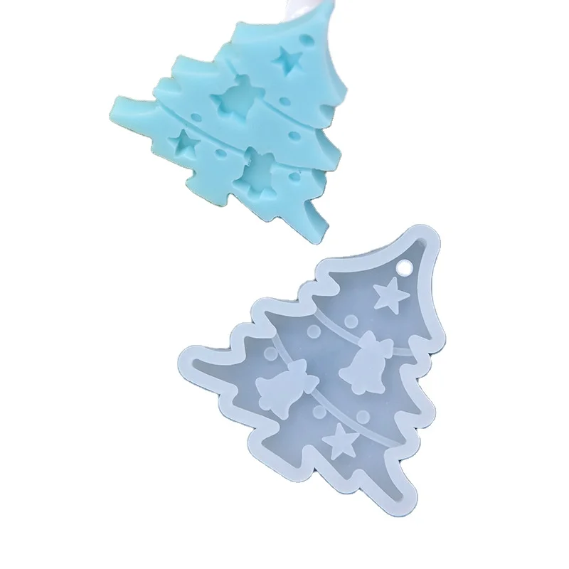 DIY Christmas tree Small bell shape Silicone mold Crystal dripping molding Fondant Chocolate cake tool mould pendent ornament