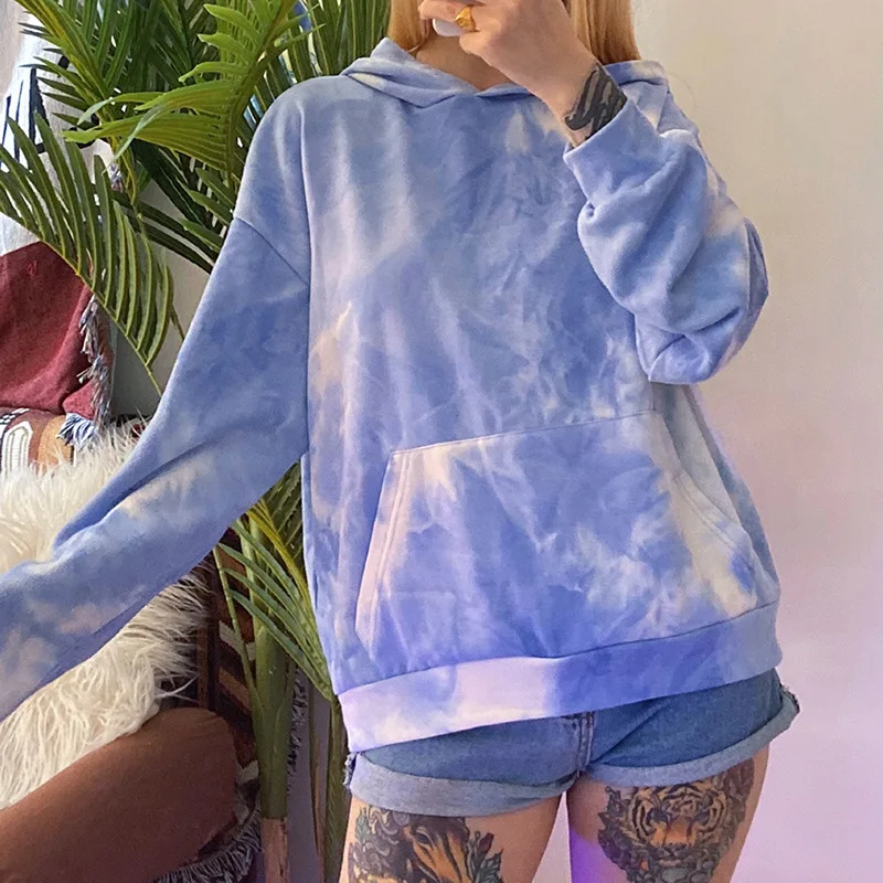 Women Blank Tie Dye Hoodie