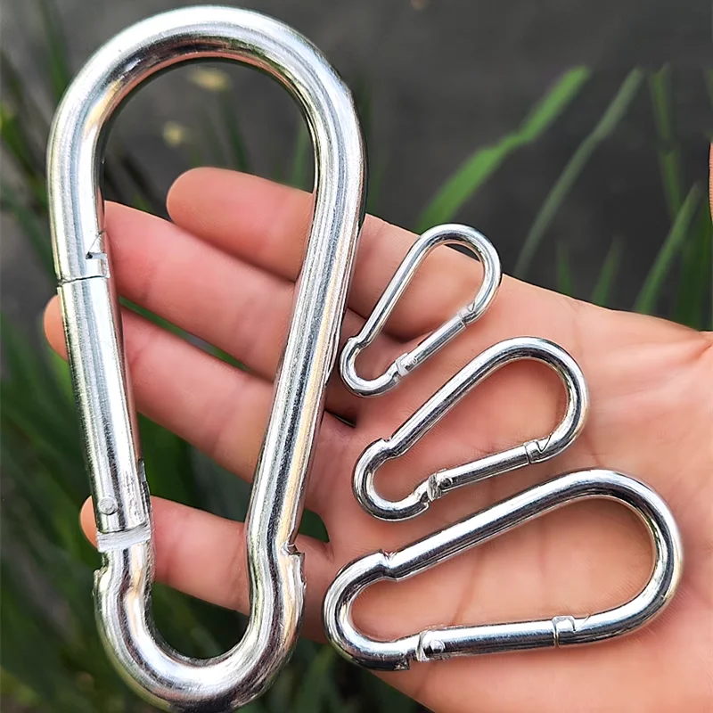 Wholesale Factory Price Stainless Steel 316 Carabiner Belt Spring Buckle Safety Insurance Keychain Hook Safety Rope