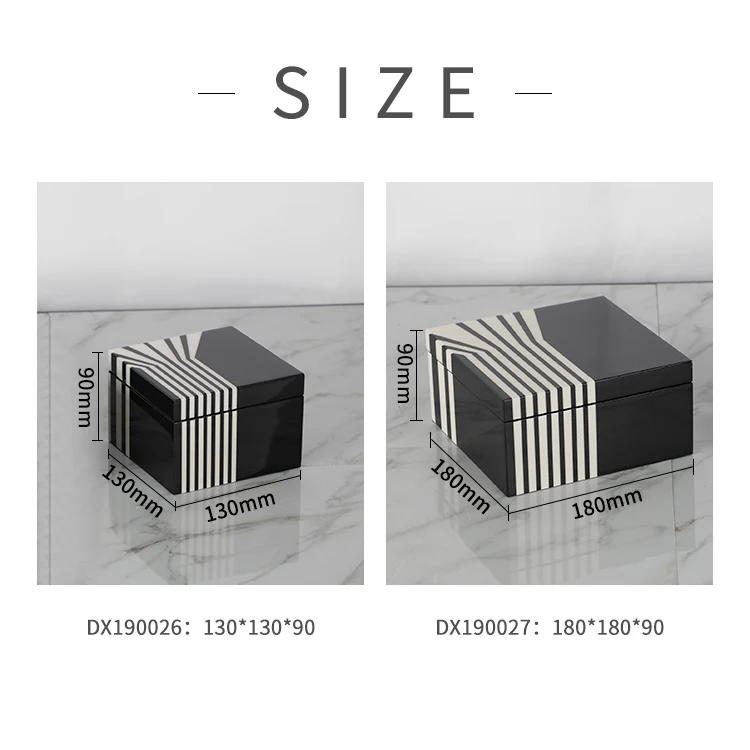 hot-sell modern home interior black white nordic mdf piano lacquer jewelry box for home decoration