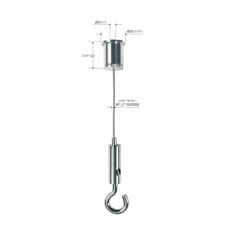 Stainless Steel Wire Cable With Gripper for Light Hanging System LED Hanging Sling