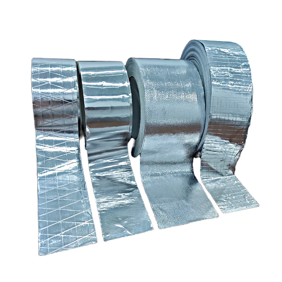 Fiberglass Foil Tape Self Adhesive Mesh Foil Tape For Air Duct Sealing