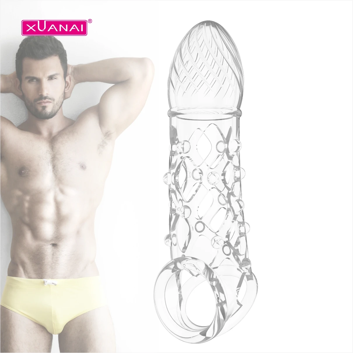 Penis Sleeve Condom For Men G Point Stimulation Delay Ejaculation Particle Reusable Condoms For Sex Penis Extender