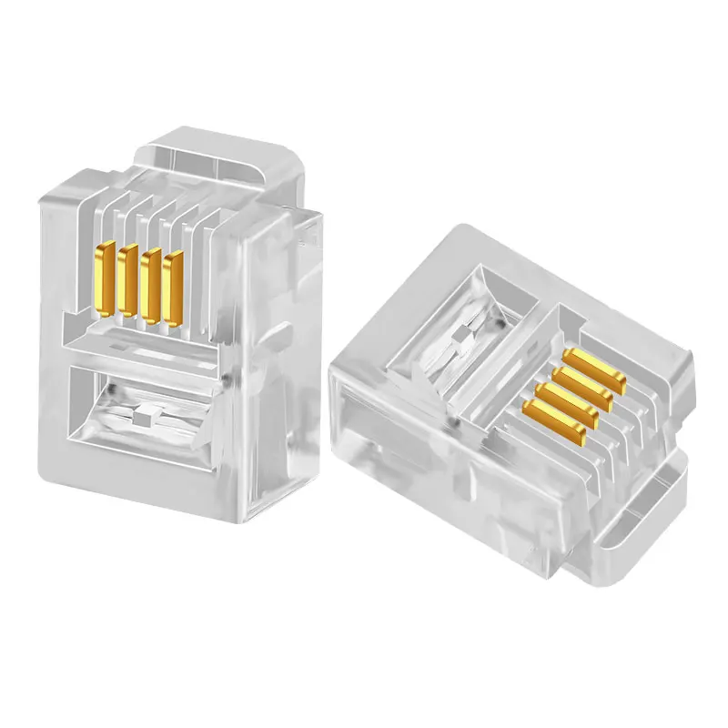 Factory Supply Attractive Price Rj11 Male Plug Four Core Modular Telephone Crystal Head Connector