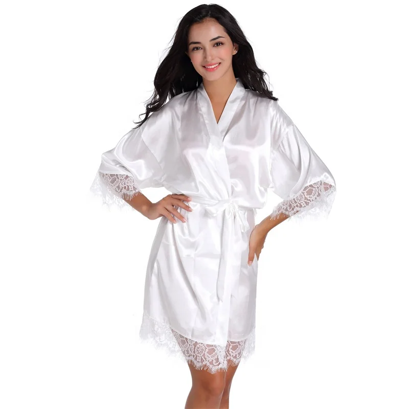 Customized Name Lace Kimono Robe Women Wedding Bride Bridesmaid Robes Bachelorette Wedding Preparewear