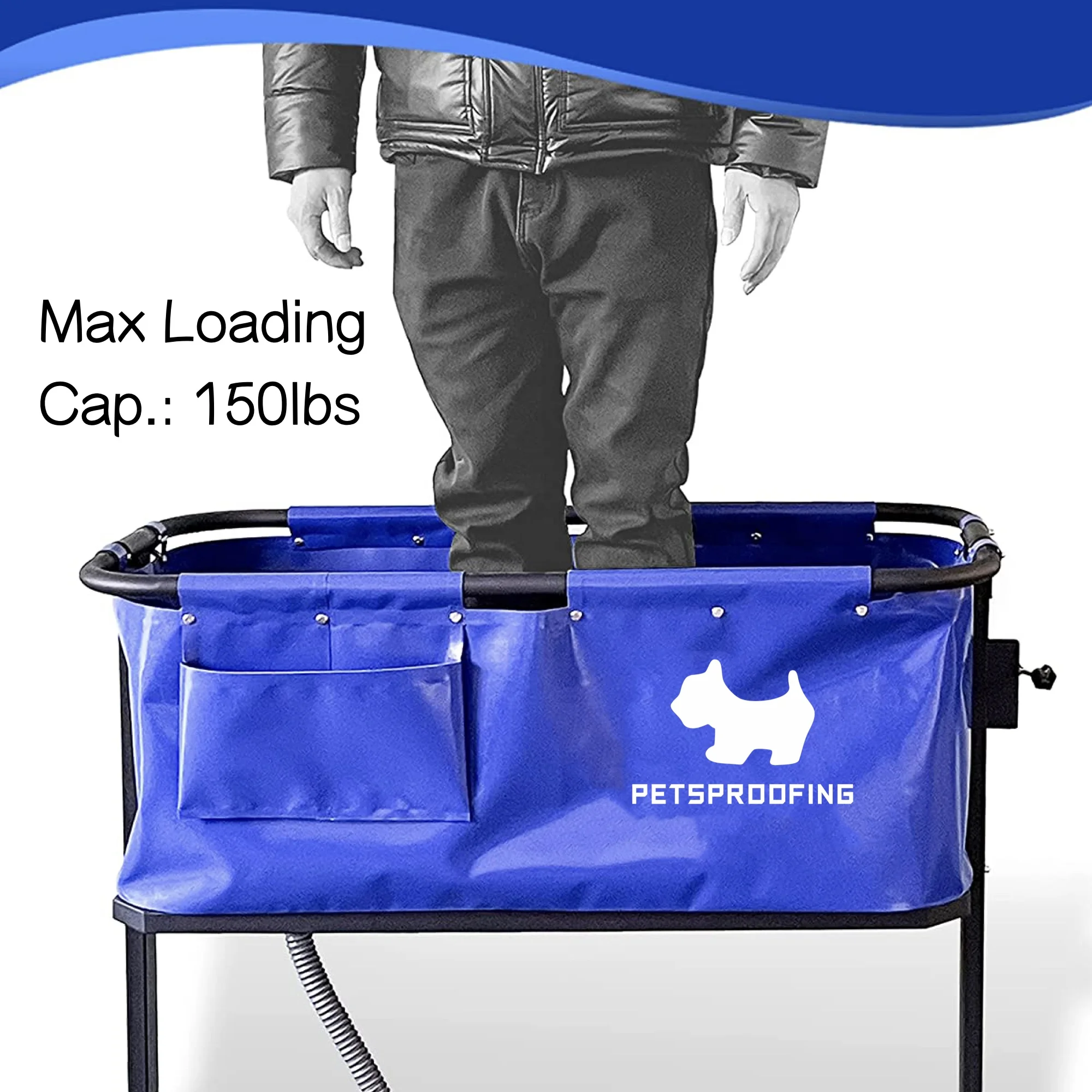 Portable PVC and Iron Animal Cleaning Equipment Dog Wash Machine and Pet Grooming Bath Bathtub for Spa Shower