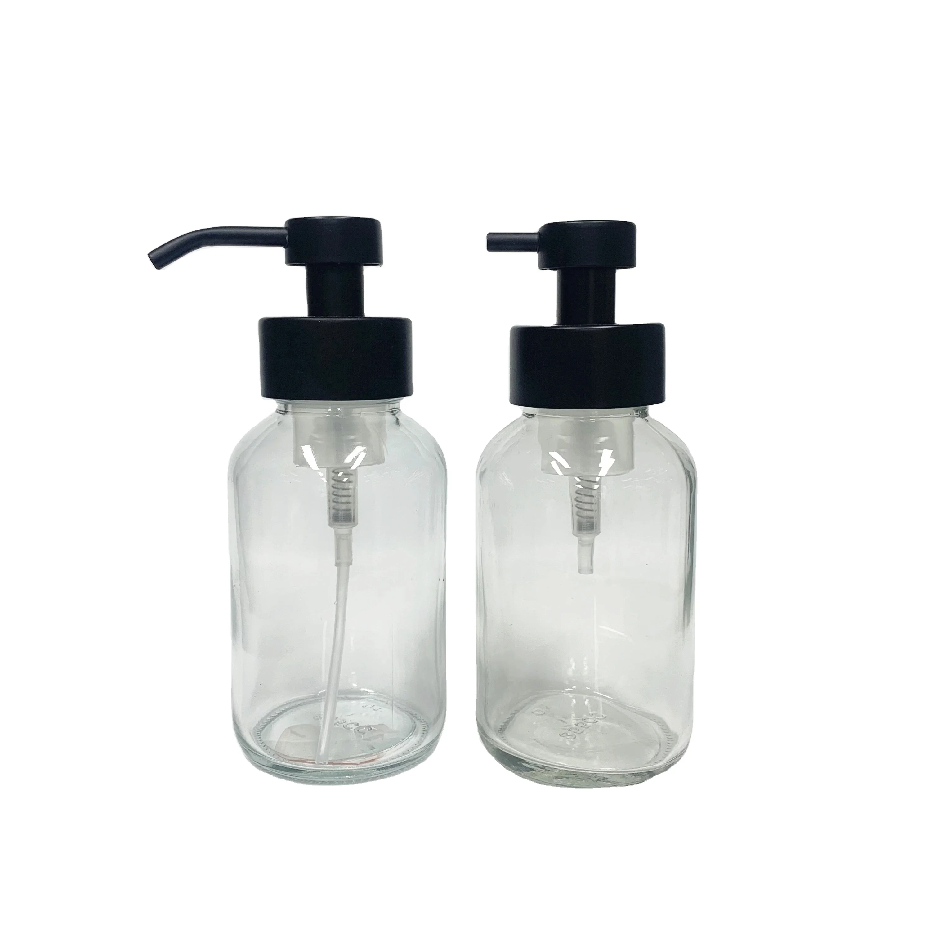 350ml clear glass foaming hand soap and dish soap glass bottle with short pump