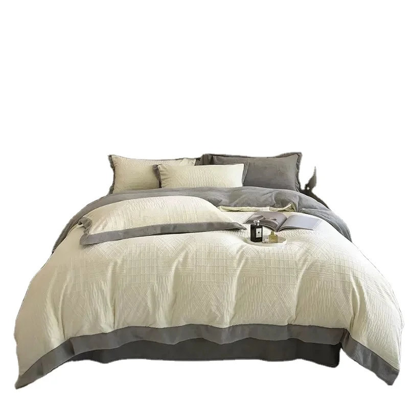 High-End Delicacy Modern Style Soft Comfortable Nature Custom Cotton Duvet Cover Bed Sheet Set