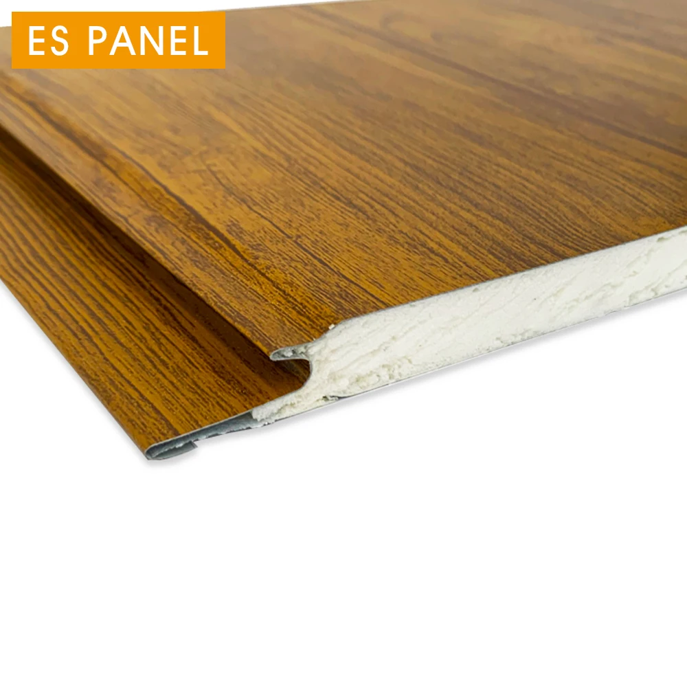 clading pu metal insulated board grain home wood exterior wall siding panel