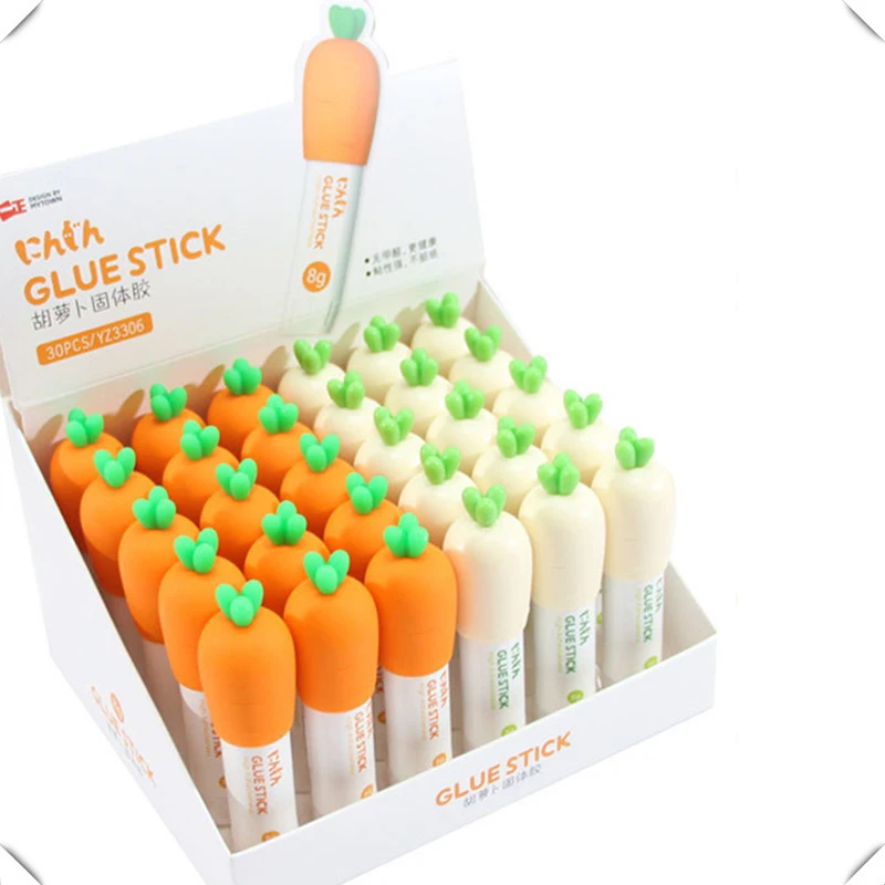 Заводская оптовая продажа, милый клей для моделирования моркови с режимом PVP, прочный клей, прозрачный клей-карандаш