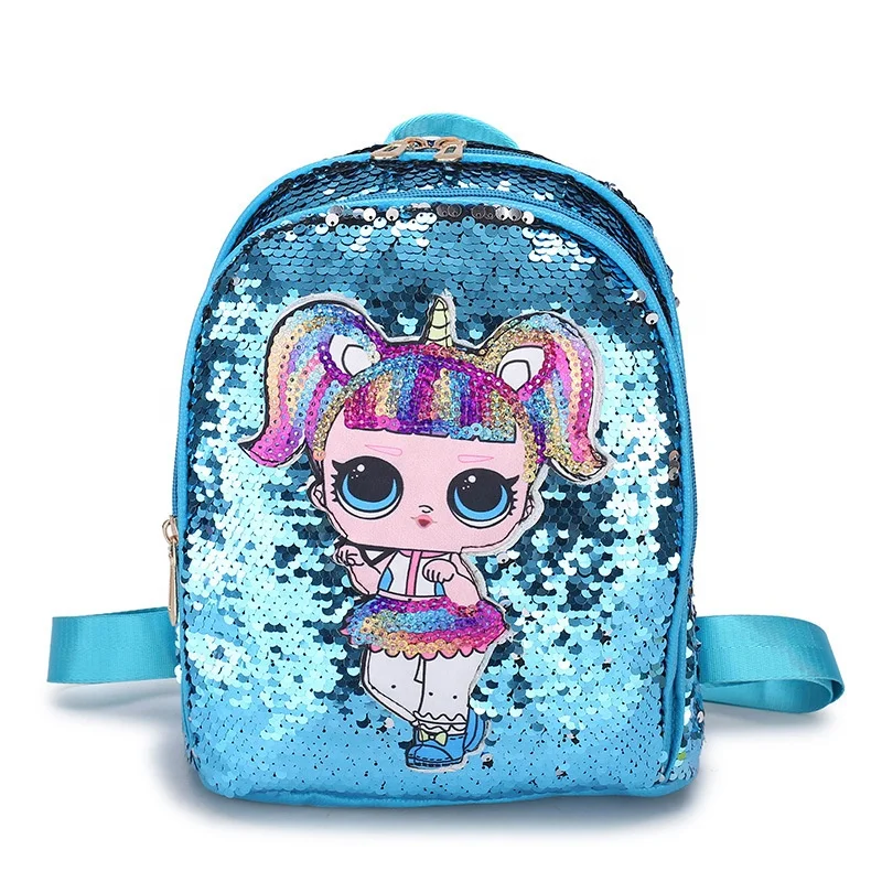 New 2022 Children Waterproof School Book Bags Fashion Cartoon Sequin Kids Backpack School Bags for Girls