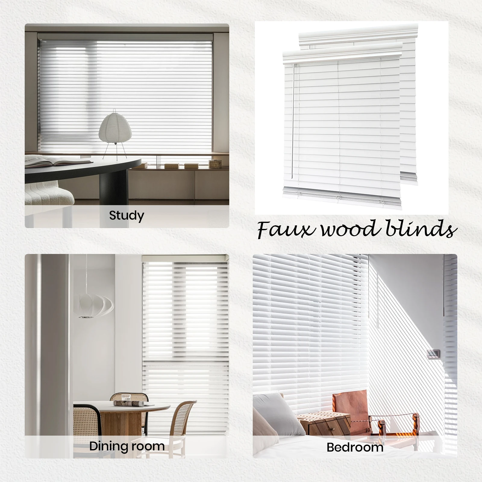 Factory Wholesale Custom Size Window Blinds 2 inches Cordless Faux Wood Venetian Blind