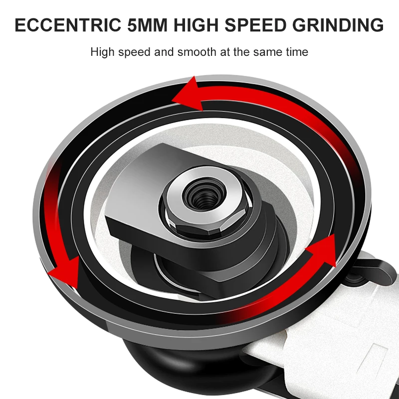 5-Inch Pneumatic Sander 125mm Round Air Grinder Hand Tools Woodworking Polisher Pneumatic Track Sander