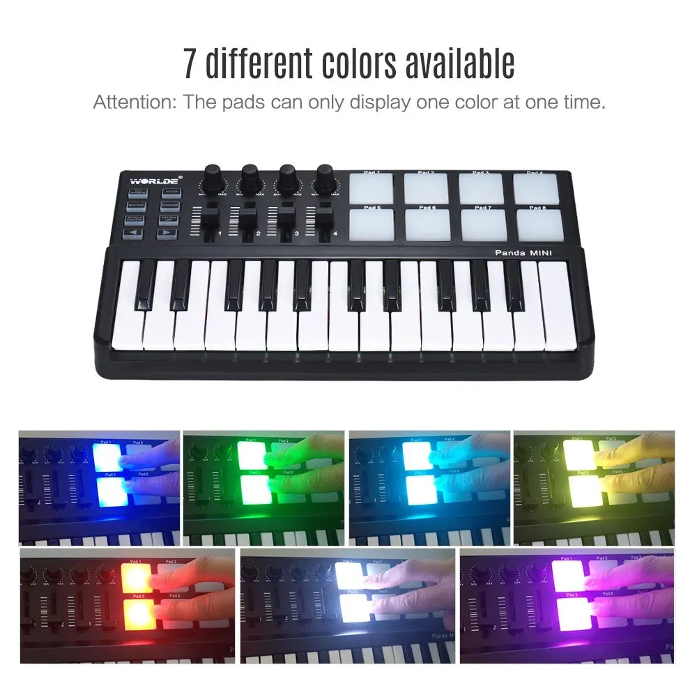 На выбор панда мини 25-ключ ультра-портативный USB MIDI контроллер