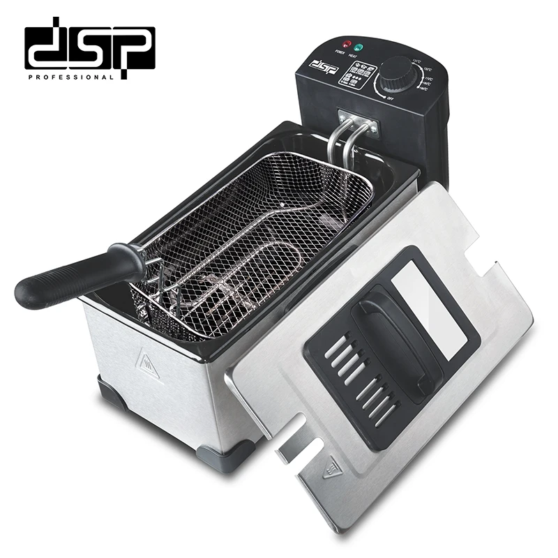 Электрическая Фритюрница DSP из нержавеющей стали с одним баком 220 В 3 л