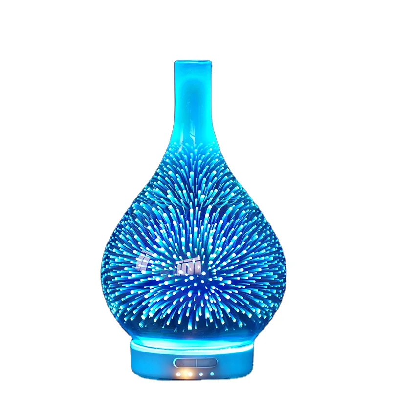 Завод оптом продавает Usb 3d электронная стеклянная ваза, в ассортименте 7 цветов легкий аромат диффузор для эфирных масел