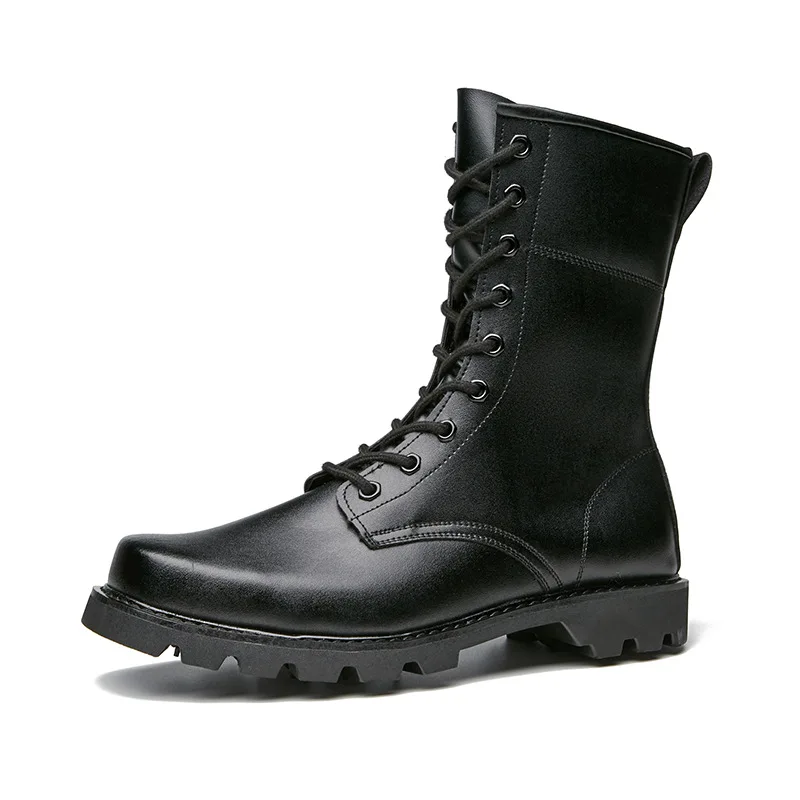 Top Quality Full Cowhide Body Tactical Leather Boots Combat Boots  Tactical Shoes