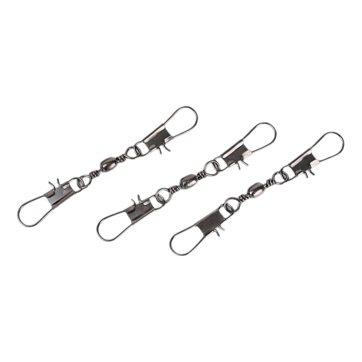 50pcs/bag Barrel Swivels With Double Safety Snaps Quick Change Pin Fishing Lure Hook Connector