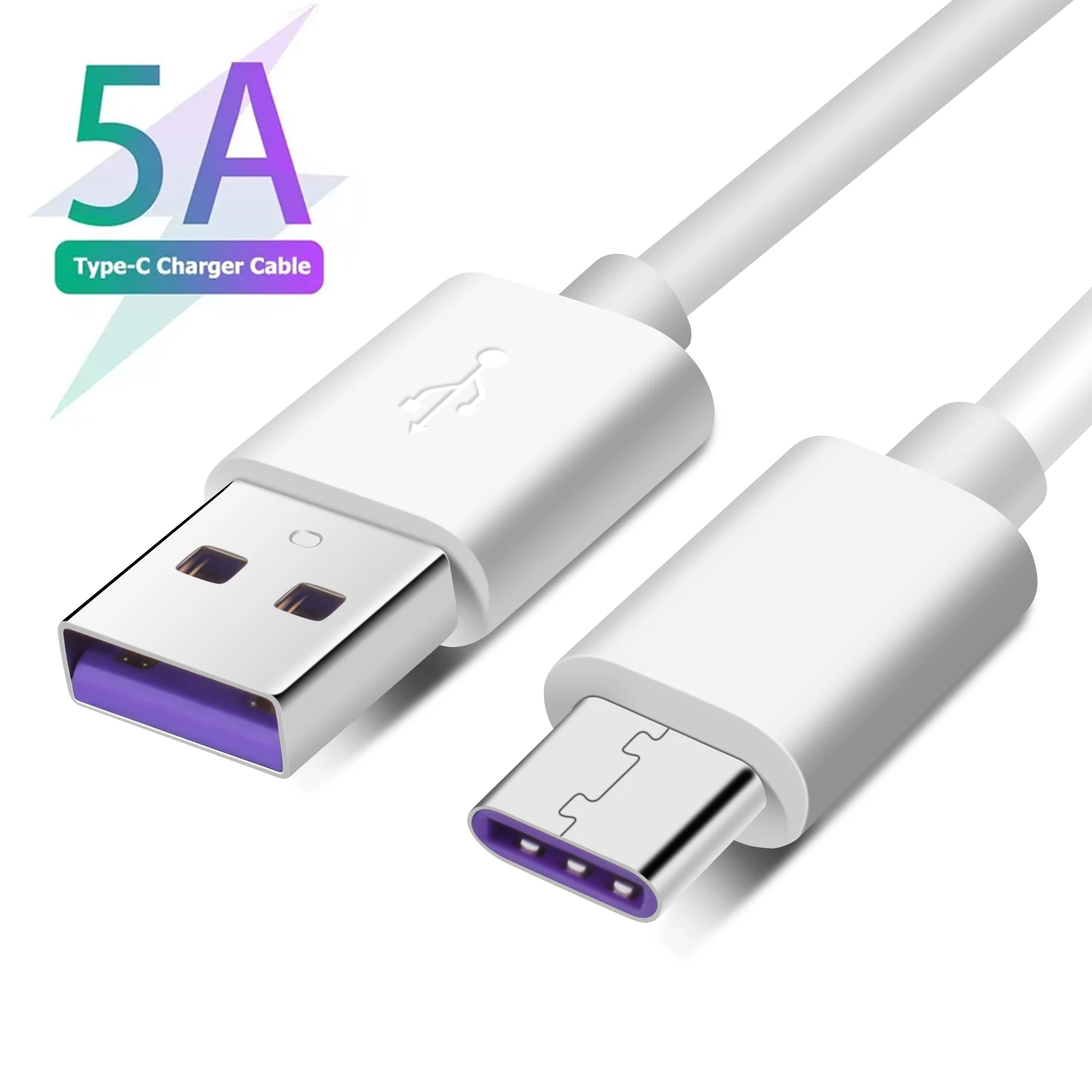 High-Quality USB Type C Cable 5A Fast Charge For Samsung S8 S9 Plus for 1-2.4A Iphone For Huawei Fast Charging Mobile Data Cable