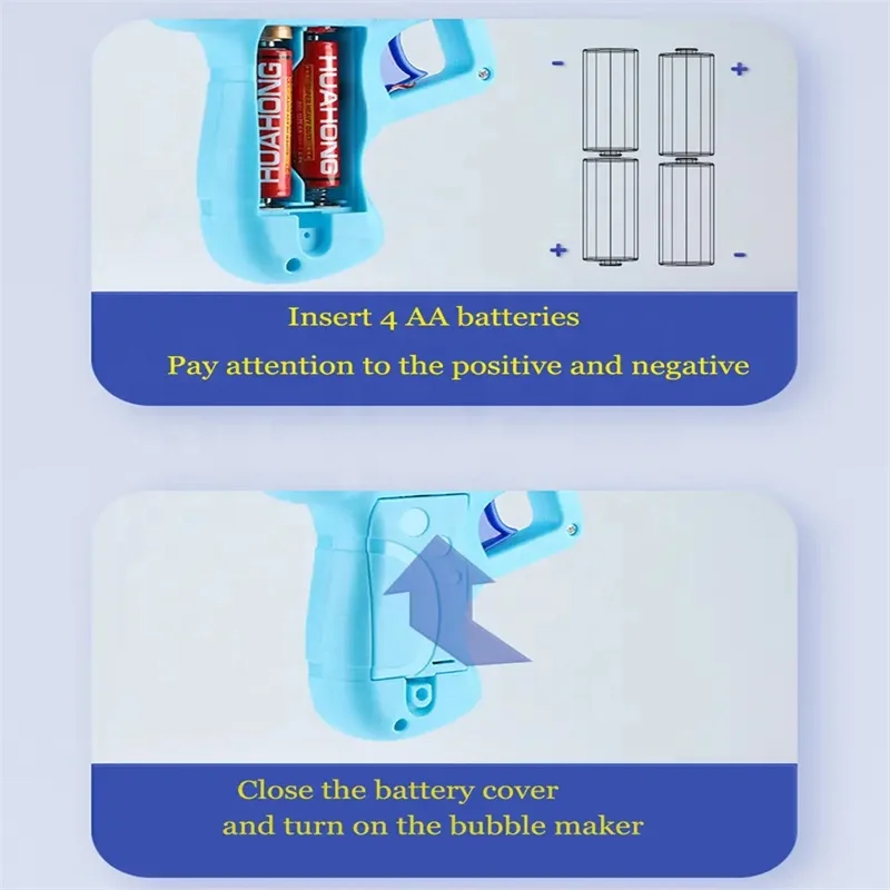 Bubble Gun Electric Automatic Soap Rocket Bubbles Machine Kids LED Light Blower Toys Children Gifts Party Novelty Gag Toys