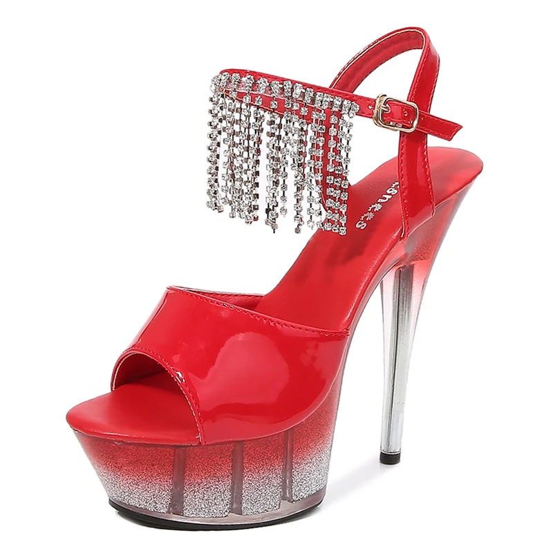 New fashion shoes woman sandals sexy high heels ladies shoes platform designer glitter sandals big size stripper shoes for women