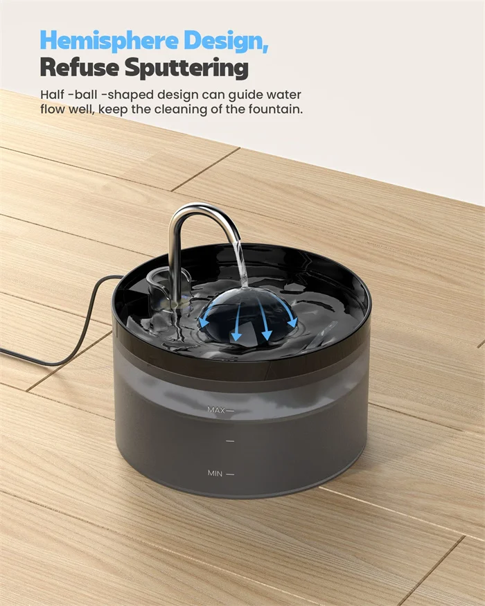 New Design Pet Dog Cat Water Fountain Ultra-quiet pump Activated Carbon filter keeps water fresh 2.2L faucet designed