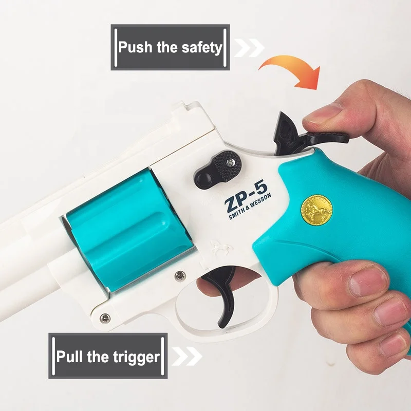 Wholesale Safe Material Zp5 Revolver With Soft Bullets Hooting Game Simulation Manual Model Toy Guns For Adults Outdoor Play