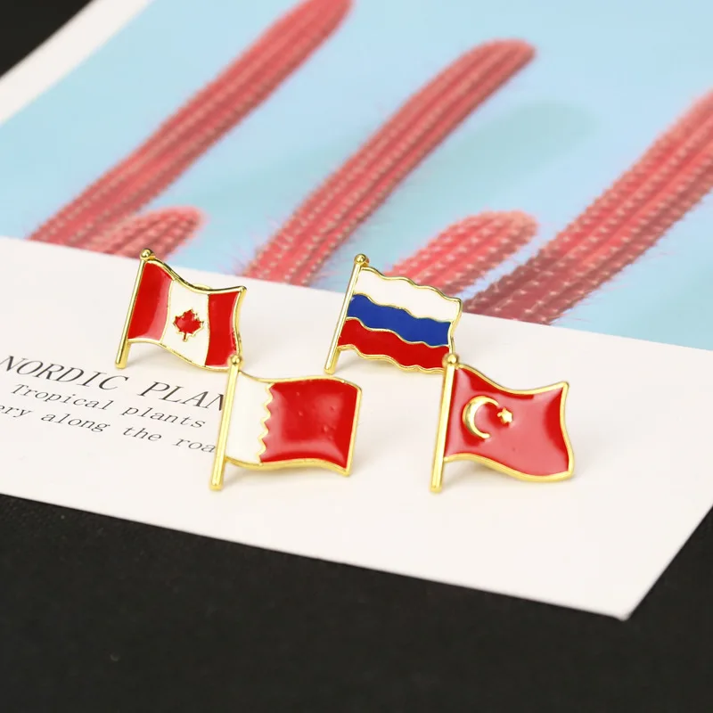 Flag Oem Manufacturer Wholesale Design Your Own Metal Lapel Pin Brooch Soft Hard Enamel Pin Cross Country Flag Pin Badge