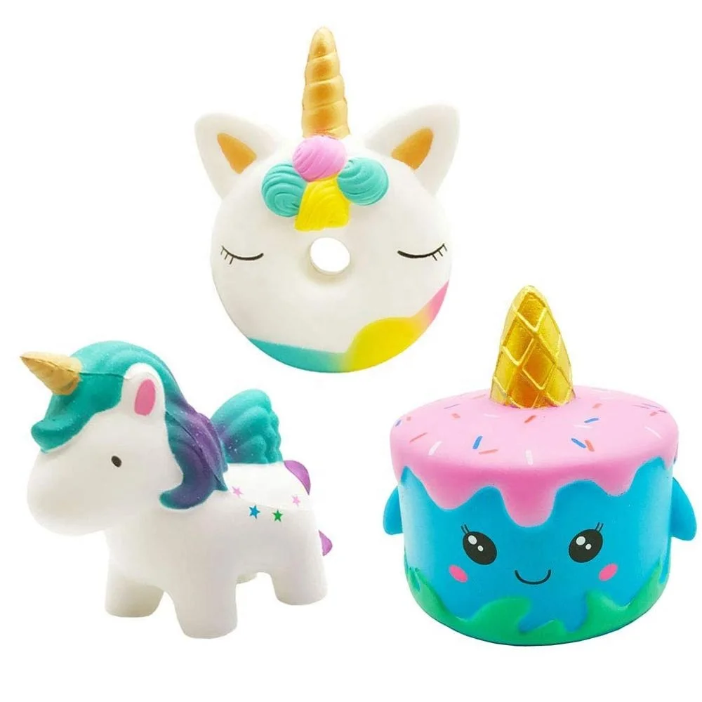Jumbo Unicorn Squishy Cake Donut Toy China Wholesale Custom Slow Rising Pu Stress Relief Squishies Toys juguetes al por mayor