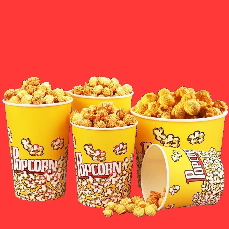 Custom logo 34oz 32oz 85oz 130oz 170oz food grade cinema chips bucket paper popcorn bucket