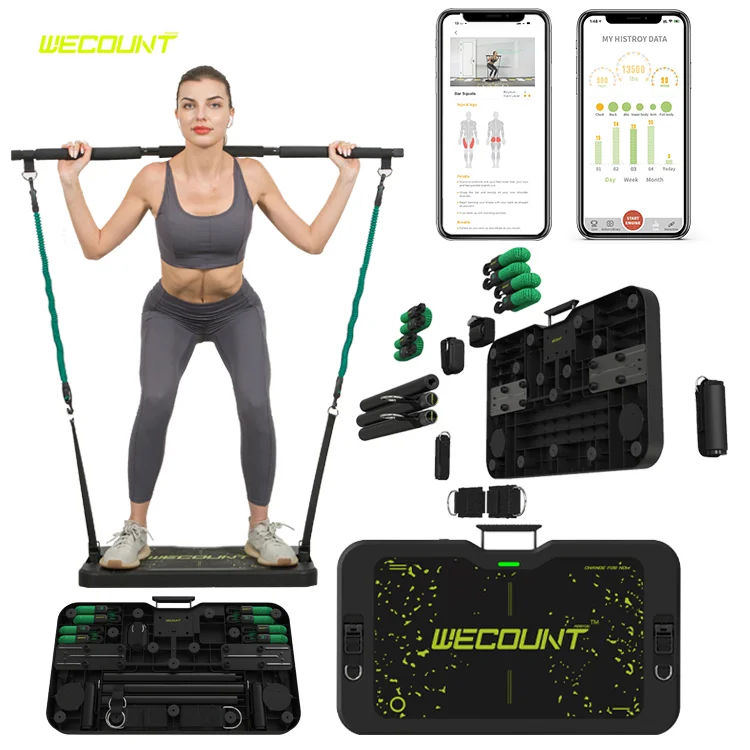 Умная тренажерная доска push up bar с лентой для пилатеса регулируемые Эспандеры Тренировка мышц брюшного пресса приложением фитнес