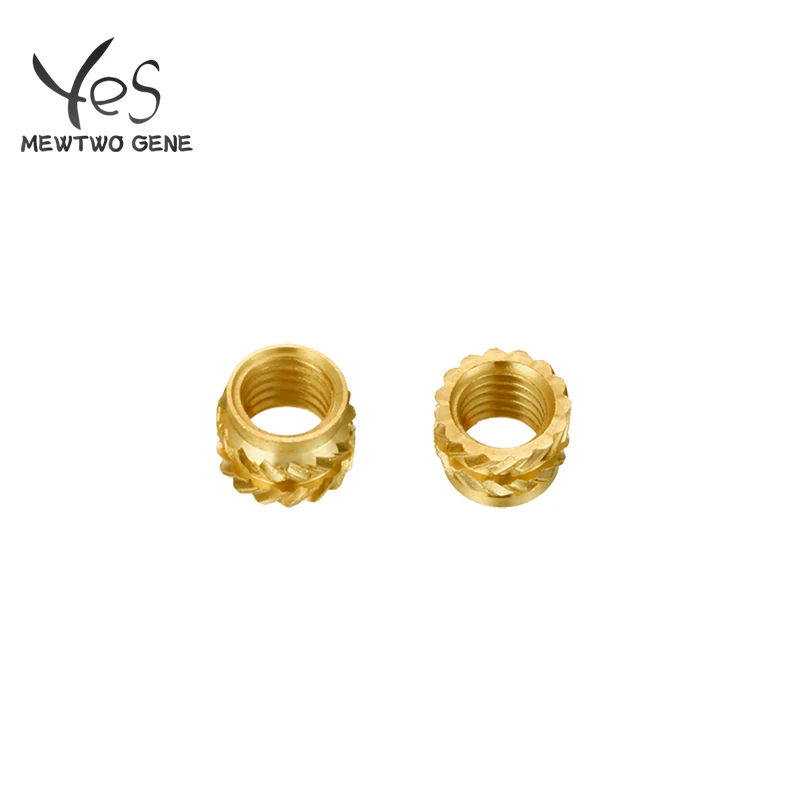 M3*5*4 Brass Hot Melt Inset Nuts Heating Molding Copper Thread 3D Printer Parts SL-type Double Twill Knurled Injection Brass Nut