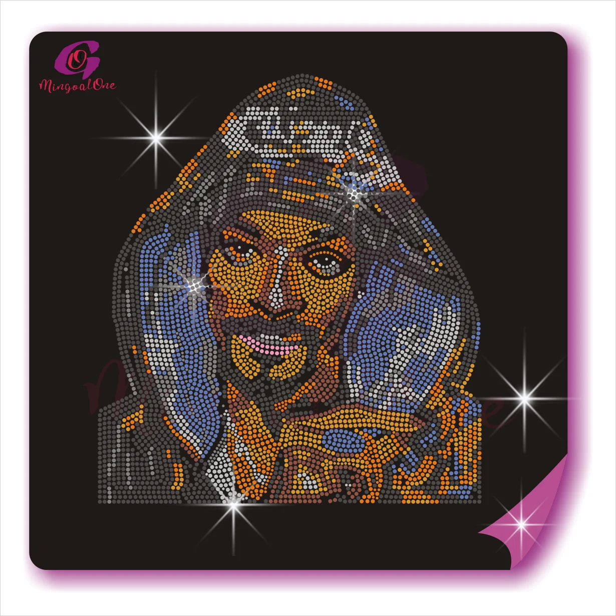 China Factory Direct Sale High Quality Bling Crystal Rhinestone Motif Custom Rhinestone Iron On Transfer Design