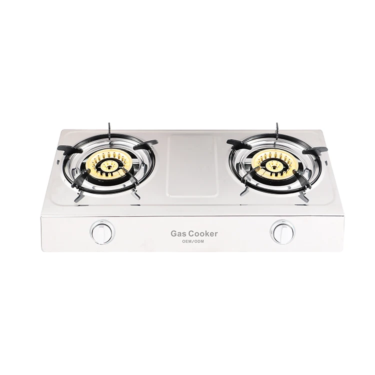 Hot sell kitchen appliance cast iron head wide pan high pressure parts cast iron double burner gas stove