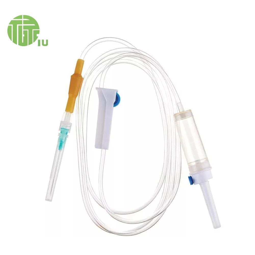Disposable Medical Giving IV Infusion Set with Flow Regulator