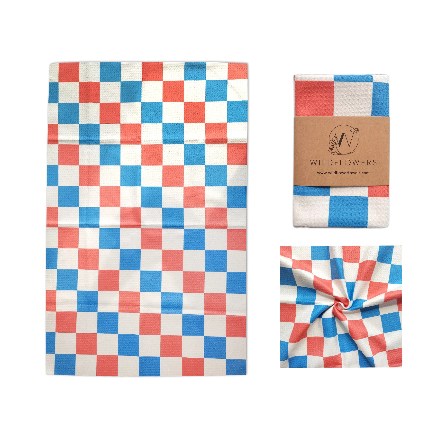 Custom sublimation printed polyester microfiber waffle absorbent eco kitchen cleaning dish cloth tea towel