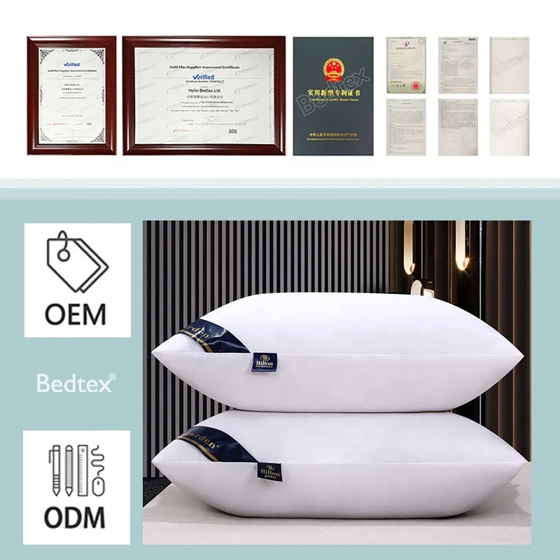 100% Polyester Fluffy Cheap Duck Feather Hotel Memory Pillow