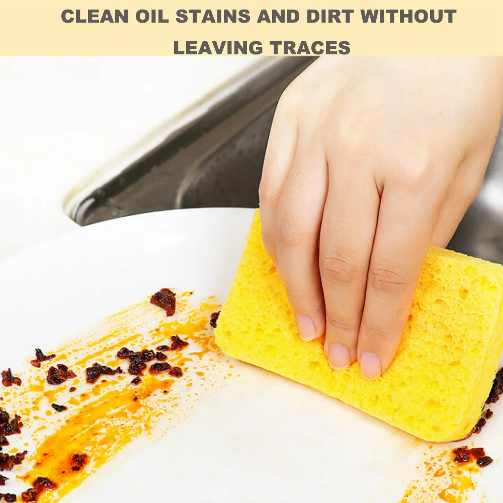 Thick Wood Pulp Dishwashing Sponge Cleaning and Absorbent Scouring Pad Kitchen Spoonges Sourcing Pads for Dish Cleaning